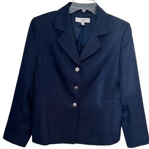 Le Suit Collection Women's Navy Blue Career Work Blazer Suit Jacket Size 14P